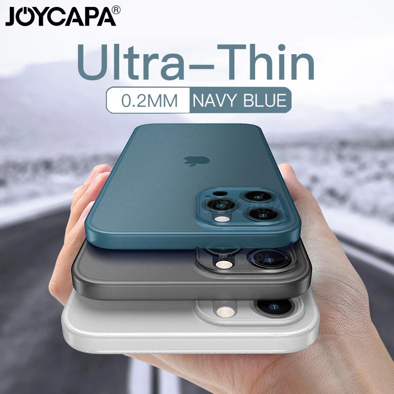 Ultra Thin Phone Case For iPhone 13 12 11 Pro Max X XR XS Max 7 6 8 Plus SE 2020 Lens Full Cover Shockproof Frosted Case