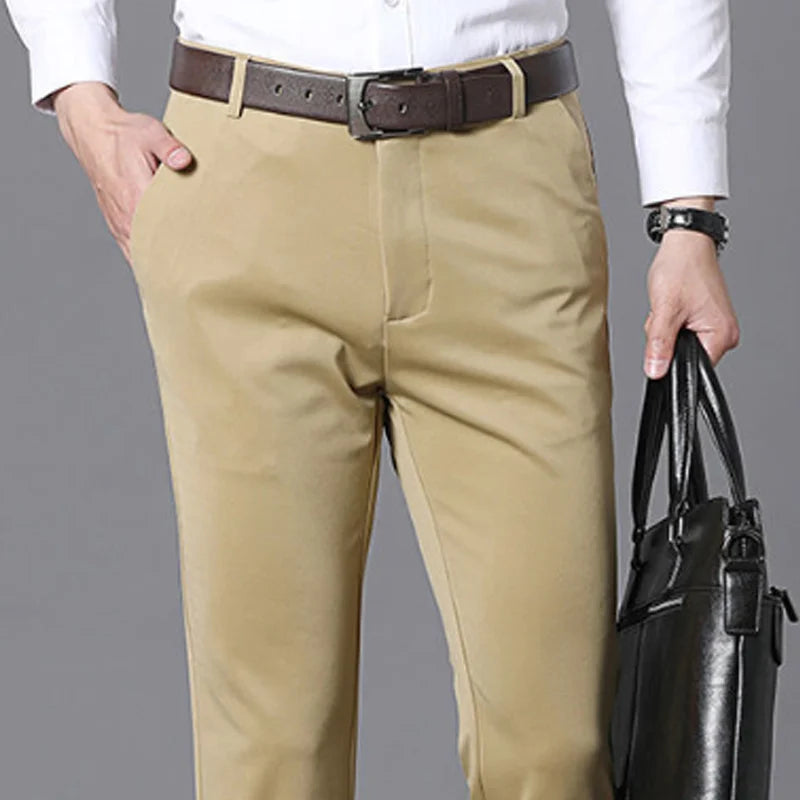 Men's Business Casual Suit Pants Long Elastic pants