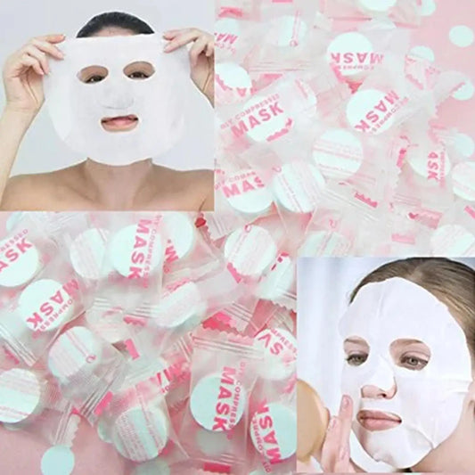 30/50pcs Disposable Compressed Facial Mask Portable Travel Non-woven Face Mask Skin Care Cotton Wrapped Masks Paper