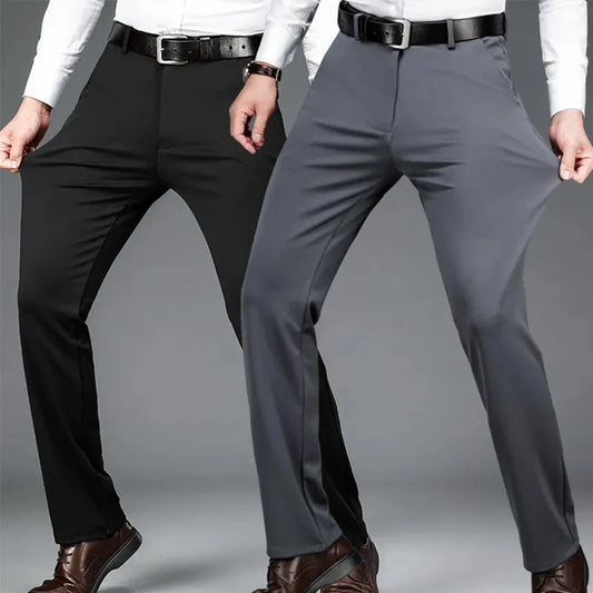 Men's Business Casual Suit Pants Long Elastic pants