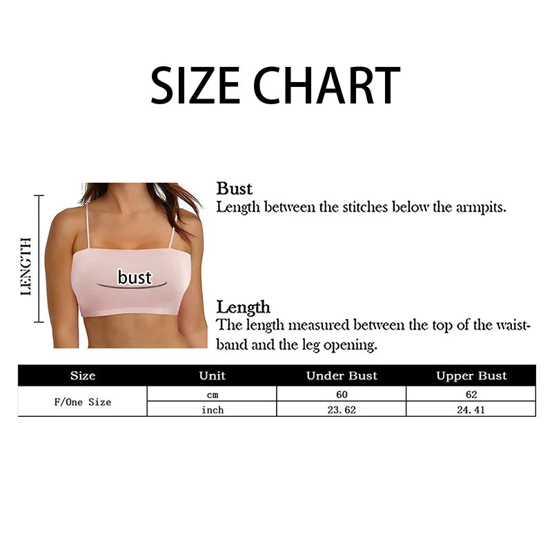 Sexy Push Up Bras For Women Ice Silk Crop Top Seamless Sling Tube Top Sleeveless Camisole Underwear Ladies Intimates Bralette