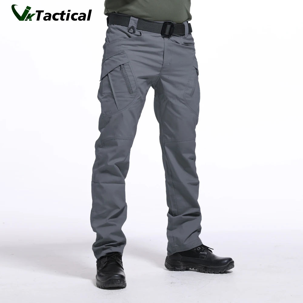 Mens Tactical Pants Multiple Pocket Elasticity Military Urban Commuter Tacitcal Trousers Men Slim Fat Cargo Pant 5XL