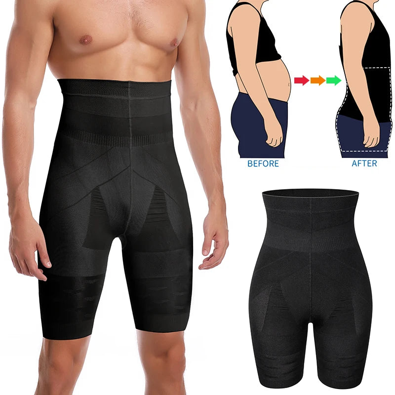 Men Tummy Control Shorts High Waist Slimming Shapewear Abdomen Belly Flat Body Shaper Leg Underwear Compression Briefs Boxer 3XL