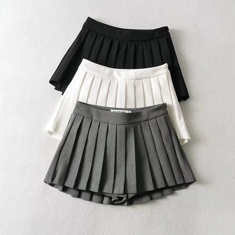 Linfit Pleated Skirts High Waist Vintage Tennis And Dance Skirt